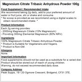 Magnesium Citrate Tribasic Anhydrous Powder